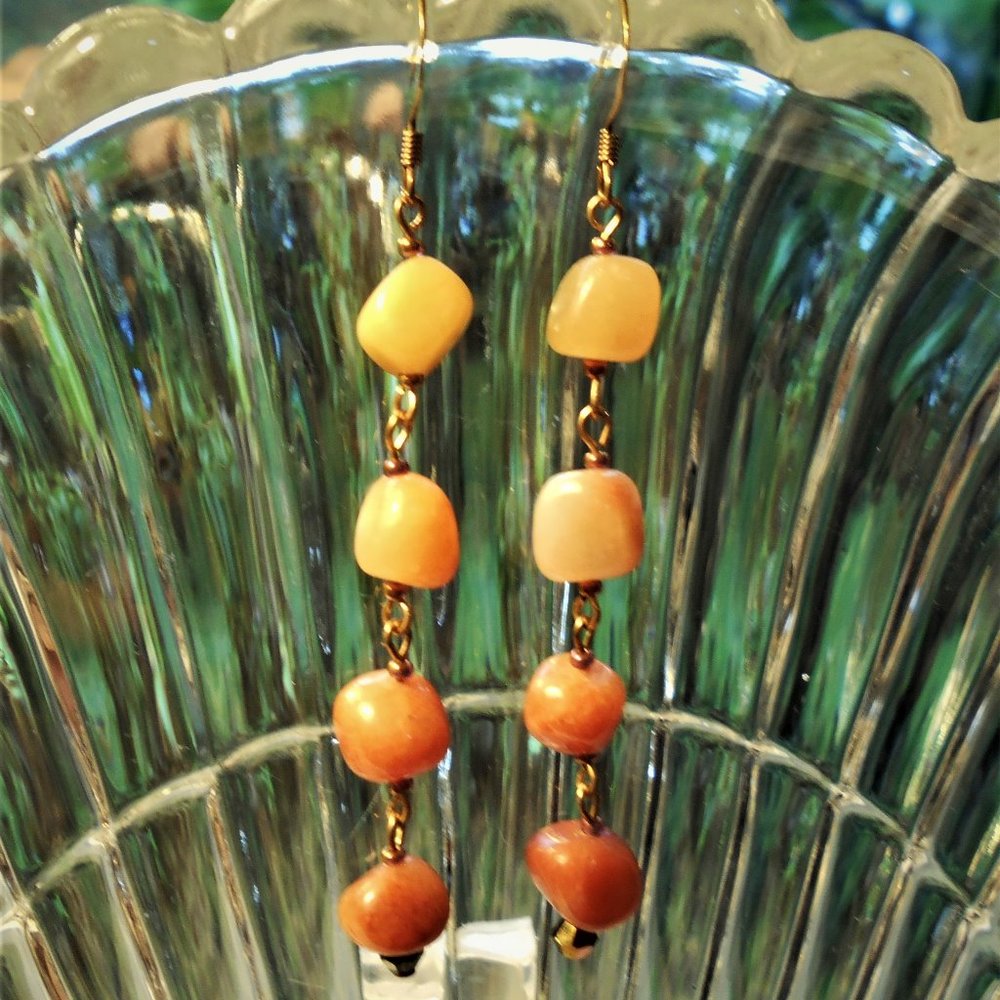 earrings natural stone agate
